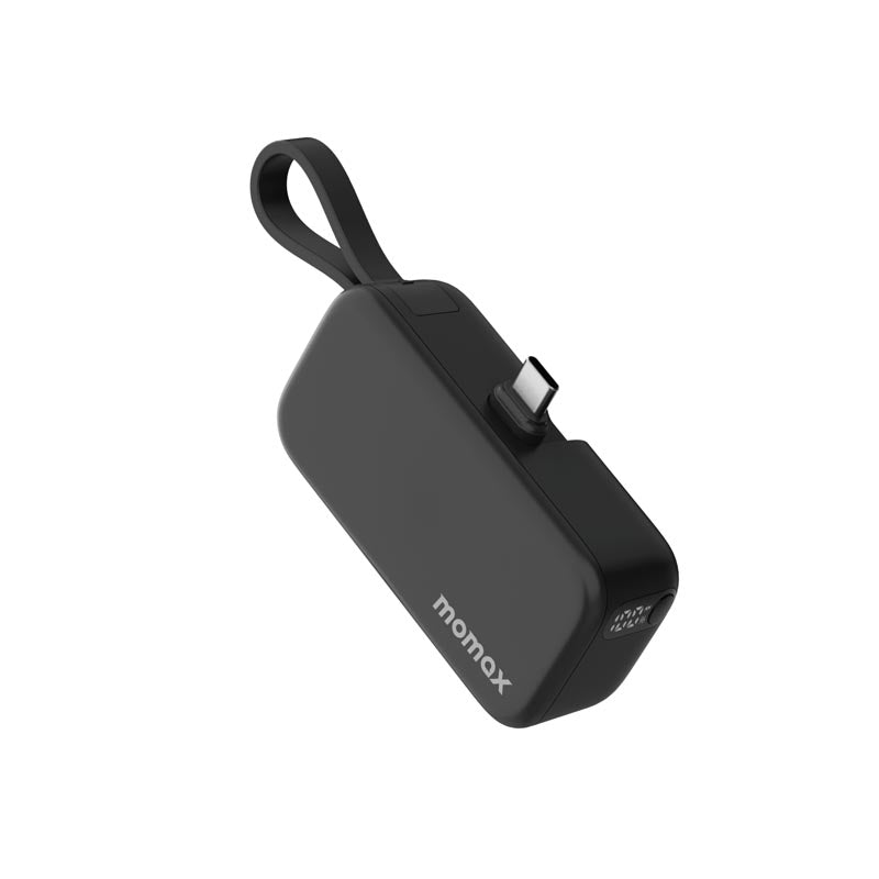 بطارية قابلة للطي من موماكس 1-باور ميني 5000 مللي أمبير مع كيبل USB-C مدمج |أسود بطارية قابلة للطي من موماكس 1-باور ميني 5000 مللي أمبير مع كيبل USB-C مدمج |أسود